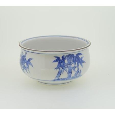 建水　染付け　竹林