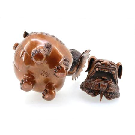 香炉 銅製　　向獅子ロスト