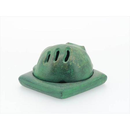 香炉 アルミ製　伏せ香炉　猫