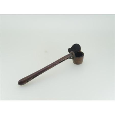 銅製　書道道具　矢立　茄子　透かし